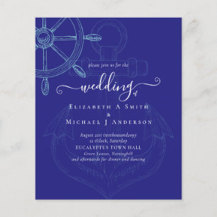BUDGET  Nautical Ships Wheel Wedding Flyer