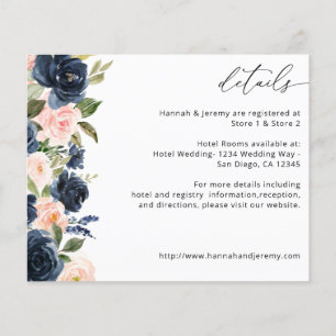 Budget Navy Blue & Blush Pink Floral Details Flyer