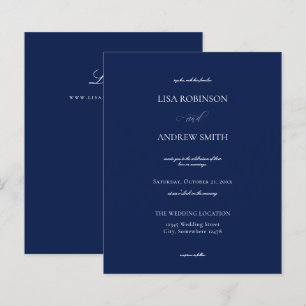 Budget Navy Blue Calligraphy Wedding