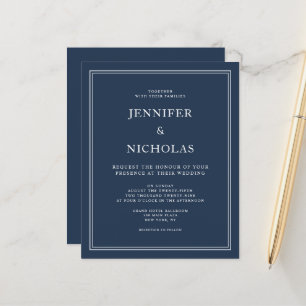 Budget Navy Blue Elegant Formal Wedding