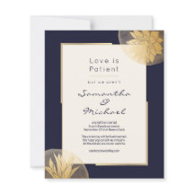 Budget Navy Blue Gold Downsized Wedding
