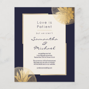 Budget Navy Blue Gold Downsized Wedding