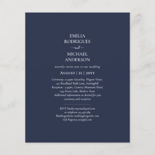 BUDGET Navy Blue Monochrome WEDDING Flyer