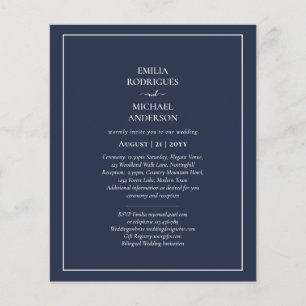 BUDGET Navy Blue Monochrome WEDDING Flyer