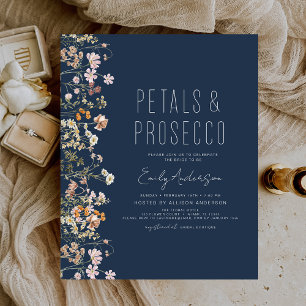 Budget Navy Blue Petals & Prosecco Bridal Shower