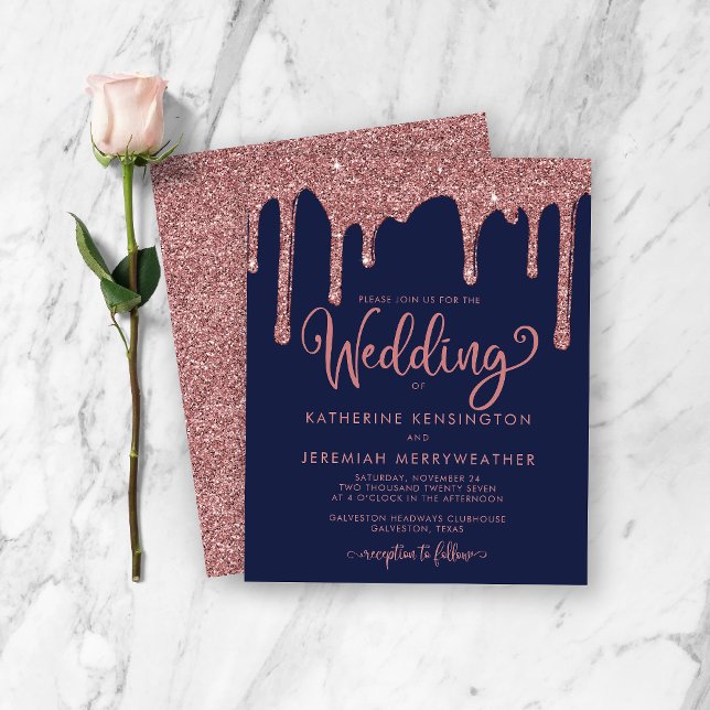 BUDGET Navy Blue Rose Gold Glitter Wedding (Creator Uploaded)