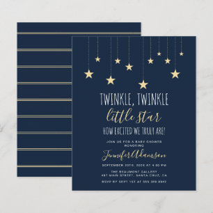 Budget Navy Blue Twinkle Little Star Baby Shower