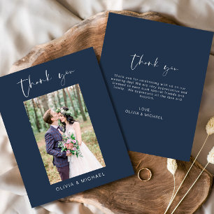Budget Navy Blue Wedding Thank You Photo  Flyer