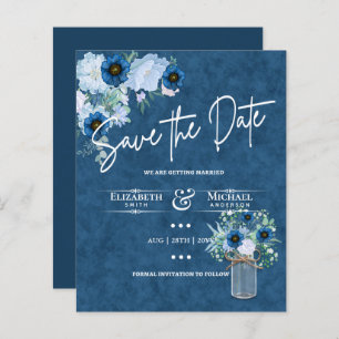Budget Navy Dusty Blue Floral Rustic Wedding