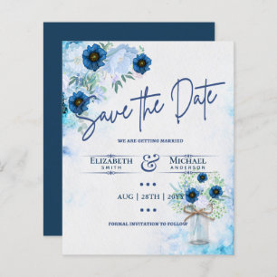 Budget Navy Dusty Blue Floral Rustic Wedding