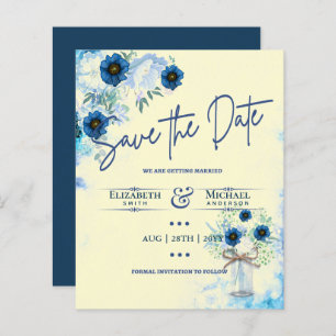 Budget Navy Dusty Blue Floral Rustic Wedding