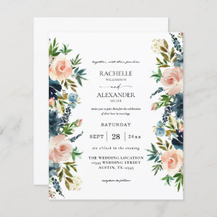 Budget Navy, Dusty Blue & Pink Floral 1 Wedding