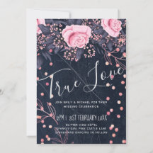 BUDGET Navy Pink Rosegold Wedding Floral