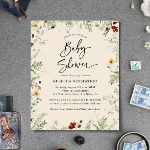 Budget Neutral Boho Baby Shower Invitation