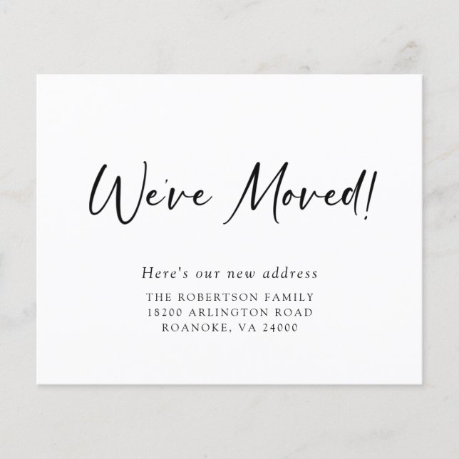 Budget New Address Watercolor Mailbox Moving Card (Front)