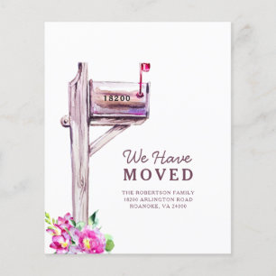 Budget New Address Watercolor Mailbox Moving Card