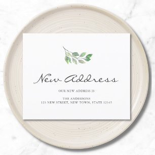 Budget New Address Watercolor Moving Announcement