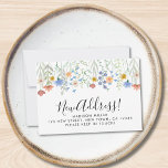 Budget New Address Wildflowers Moving Announcement<br><div class="desc">This budget moving announcement mini card is decorated with watercolor wildflowers.
Easily customisable.
Original Watercolor © Michele Davies.</div>