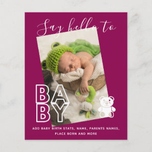 BUDGET New Baby PHOTO Cards - Modern Fun Girl Boy