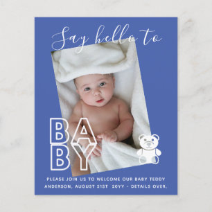 BUDGET New Baby PHOTO Cards - Modern Fun Girl Boy