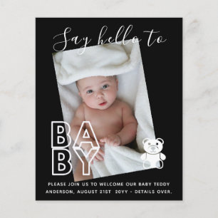 BUDGET New Baby PHOTO Cards - Modern Fun Girl Boy