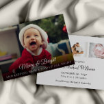 Budget New Baby Photo Funny Christmas Card<br><div class="desc">This funny new baby christmas card will be the perfect way to announce the newest addition to your family. Personalise with 1 photo on the front and 3 photos on the back along with all your babys birth stat information. Visit my christmas card collection to view all new baby holiday...</div>