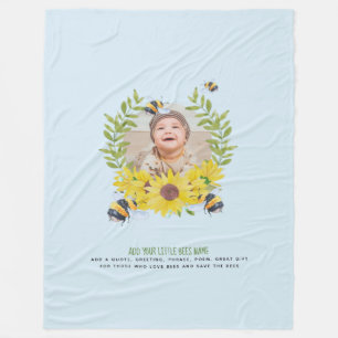 BUDGET New Baby PHOTO Gifts Sunflowers Bees Fleece Blanket