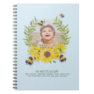 BUDGET New Baby PHOTO Gifts Sunflowers Bees Notebook