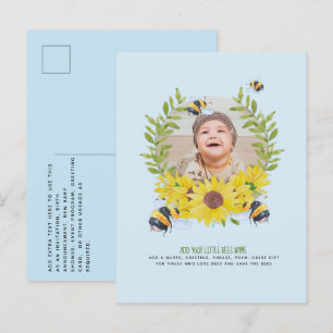 BUDGET New Baby PHOTO Gifts Sunflowers Bees Postcard