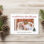 Budget New Baby We Added More Cheer Christmas Card<br><div class="desc">Announce to all your family and friends you added more cheer this year with this cute photo christmas card. Personalise with 1 photo on the front and 3 photos on the back along with all your babys birth stat information. Visit my christmas card collection to view all holiday card options....</div>