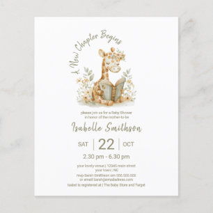 Budget New Chapter Begins Giraffe Baby Shower