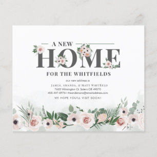 Budget New Home Address Floral Moving Announcement