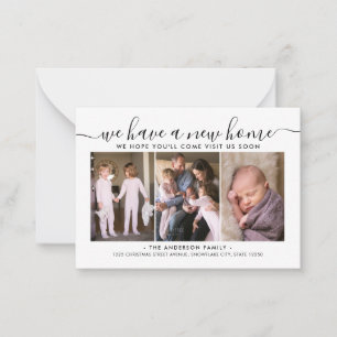 Budget New Home Address Moved 3 Photo Moving Card