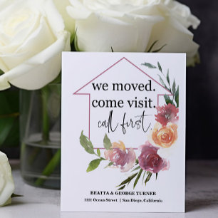Budget New Home Address , Moving Announcement Card