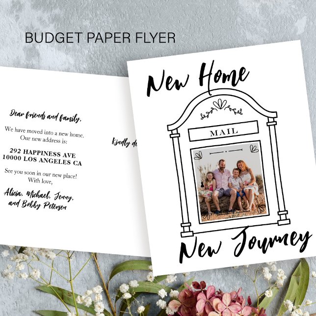 Budget new home photo moving announcement  flyer (Creator Uploaded)