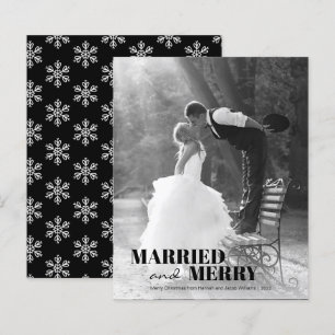 Budget Newlywed Married and Merry Christmas Card