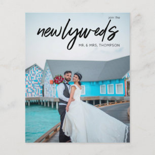 Budget Newlyweds 3 Photo B Wedding Reception Flyer