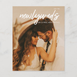 Budget Newlyweds 3 Photo W Wedding Reception Flyer
