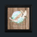 BUDGET Newlyweds Custom Wedding Gifts OWLS Gift Box<br><div class="desc">Add your own text as desired to personalise this stunning illustration of two owls in flight. Ideal gift item for newlyweds for friends.</div>