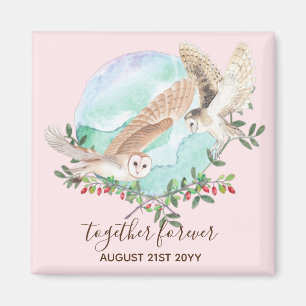 BUDGET Newlyweds Custom Wedding Gifts OWLS Magnet