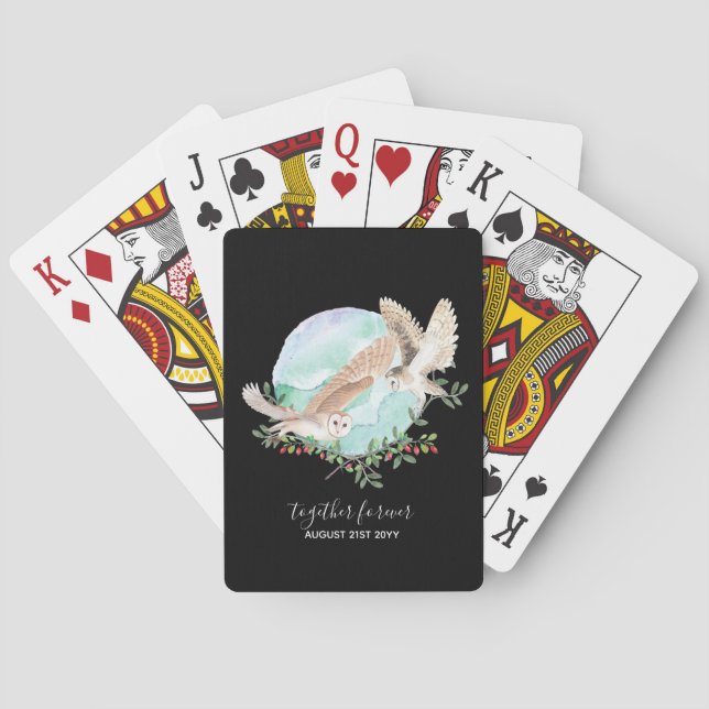 BUDGET Newlyweds Custom Wedding Gifts OWLS Playing Cards (Back)