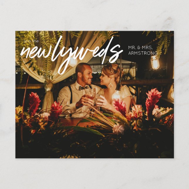 Budget Newlyweds Horiz 1 Photo W Wedding Reception Flyer (Front)