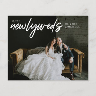 Budget Newlyweds Horiz 3 Photo W Wedding Reception Flyer