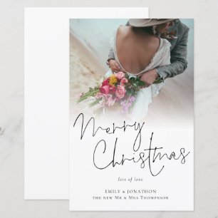 Budget Newlyweds Merry Christmas Photo Card