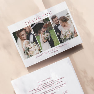 Budget Newlyweds Photo Collage Wedding Thank You Card