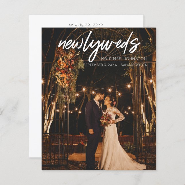 Budget Newlyweds W 1 Photo Post Wedding Reception (Front/Back)