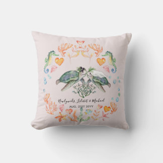 BUDGET Newlyweds Wedding Gifts Custom SEA TURTLES Cushion