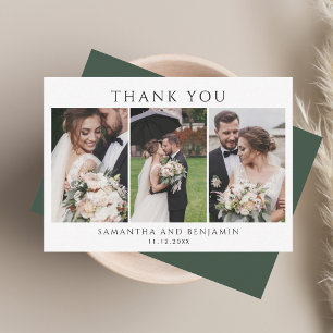 Budget Newlyweds Wedding Photo Collage Thank You Card