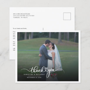 Budget Newlyweds Wedding Photo Thank You Card
