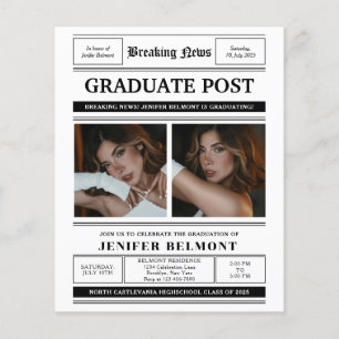 BUDGET Newspaper Themed 2 Photo Graduation Party